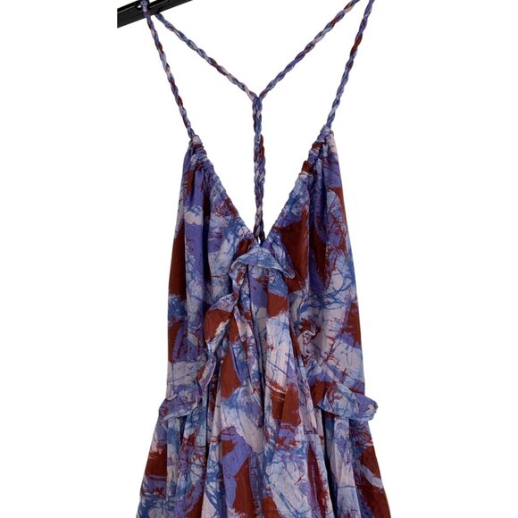 Anthropologie S Halter Dress Ruffle NWOT Lined RGG10693 Maxi $228 v-neck - Picture 3 of 11